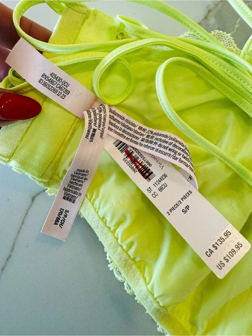 Victoria's Secret Neon lime green Sequin Two-Piece Swim Coverup